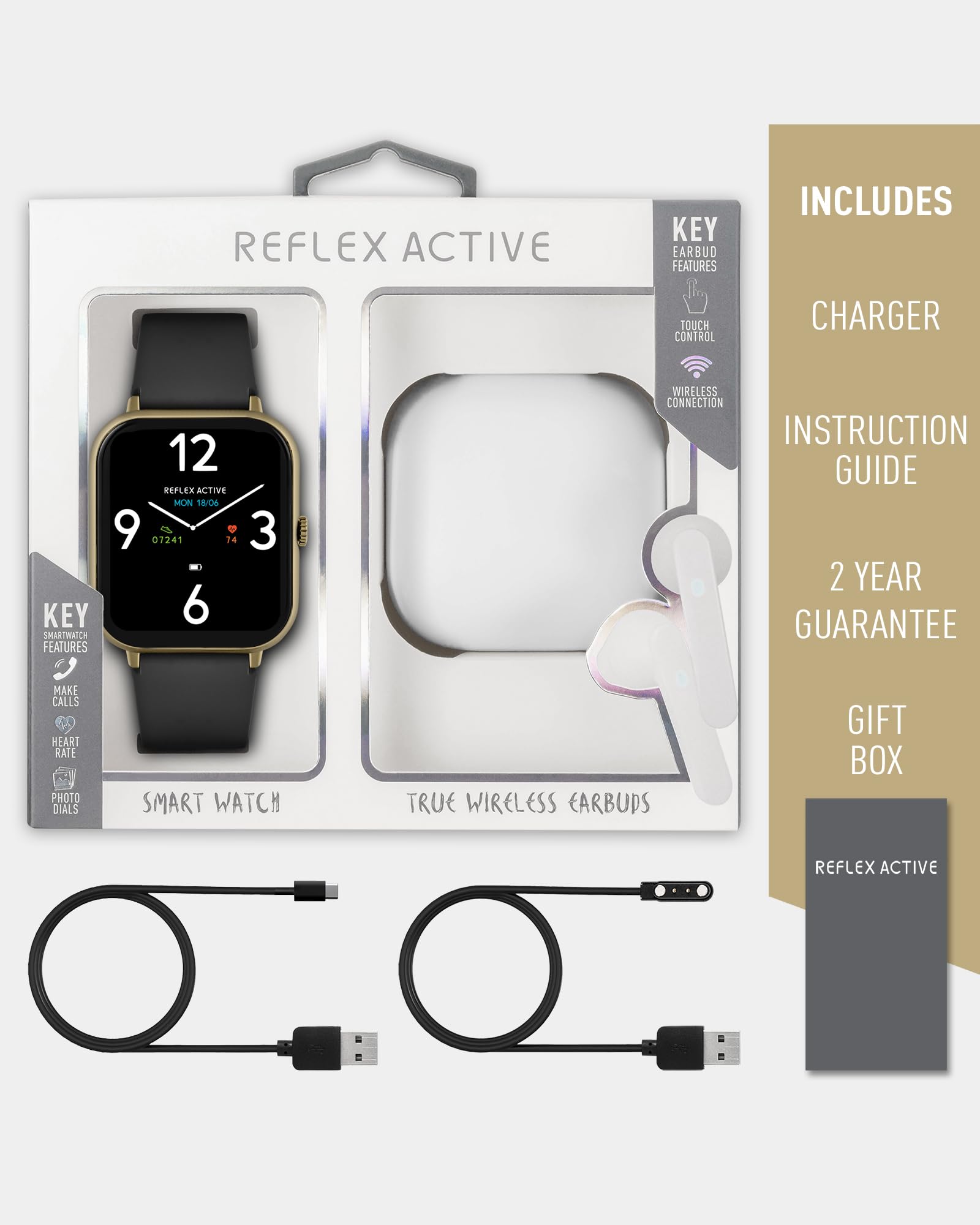 Reflex Active Smartwatch RA23-2168-TWS, Jasnozłoty