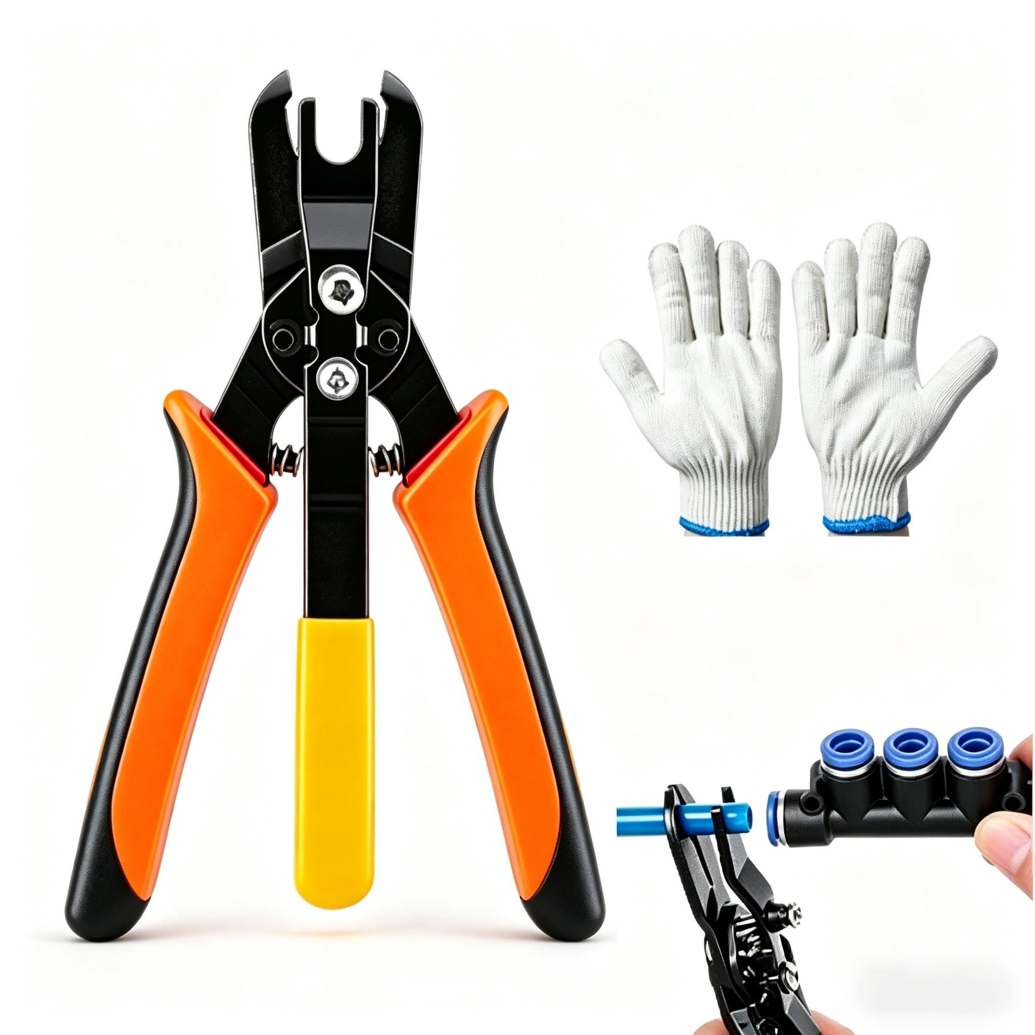 Pince à Déconnecter Rapide pour Raccords Raccord Pneumatique 6/8 mm | Outils de Déconnexion de Tuyau d'Air à Insertion Structure à Levier Économe en Effort Idéale pour les Espaces Étroits