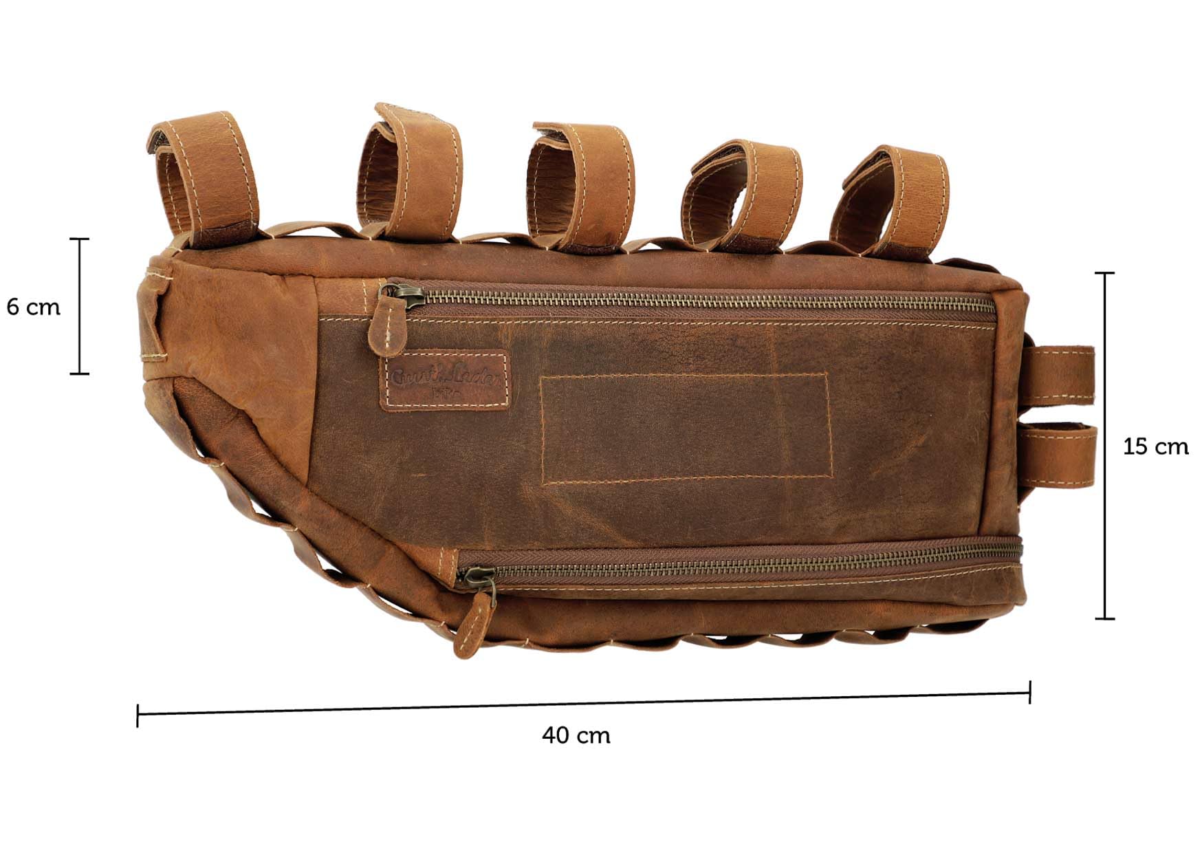 Gusti Bolsa para Cuadro Lance A. de Bicicleta Bolsa para Marco marrón Cuero