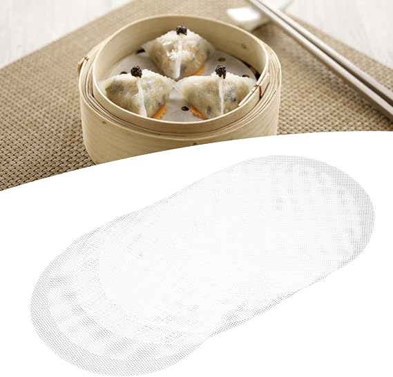 10 Pcs Non stick Silicone Steamer Mesh Mat, Reusable Cuttable bamboos Steamer Liner Pad, Dumpling Steamer Liners for Home Kitchen, for Home Kitchen Cooking (30cm)