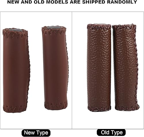 Miniatura 8 de 1 par de agarres de manillar de bicicleta de cuero artificial retro de tres colores con costura cosida a mano manija de bicicleta empuñaduras