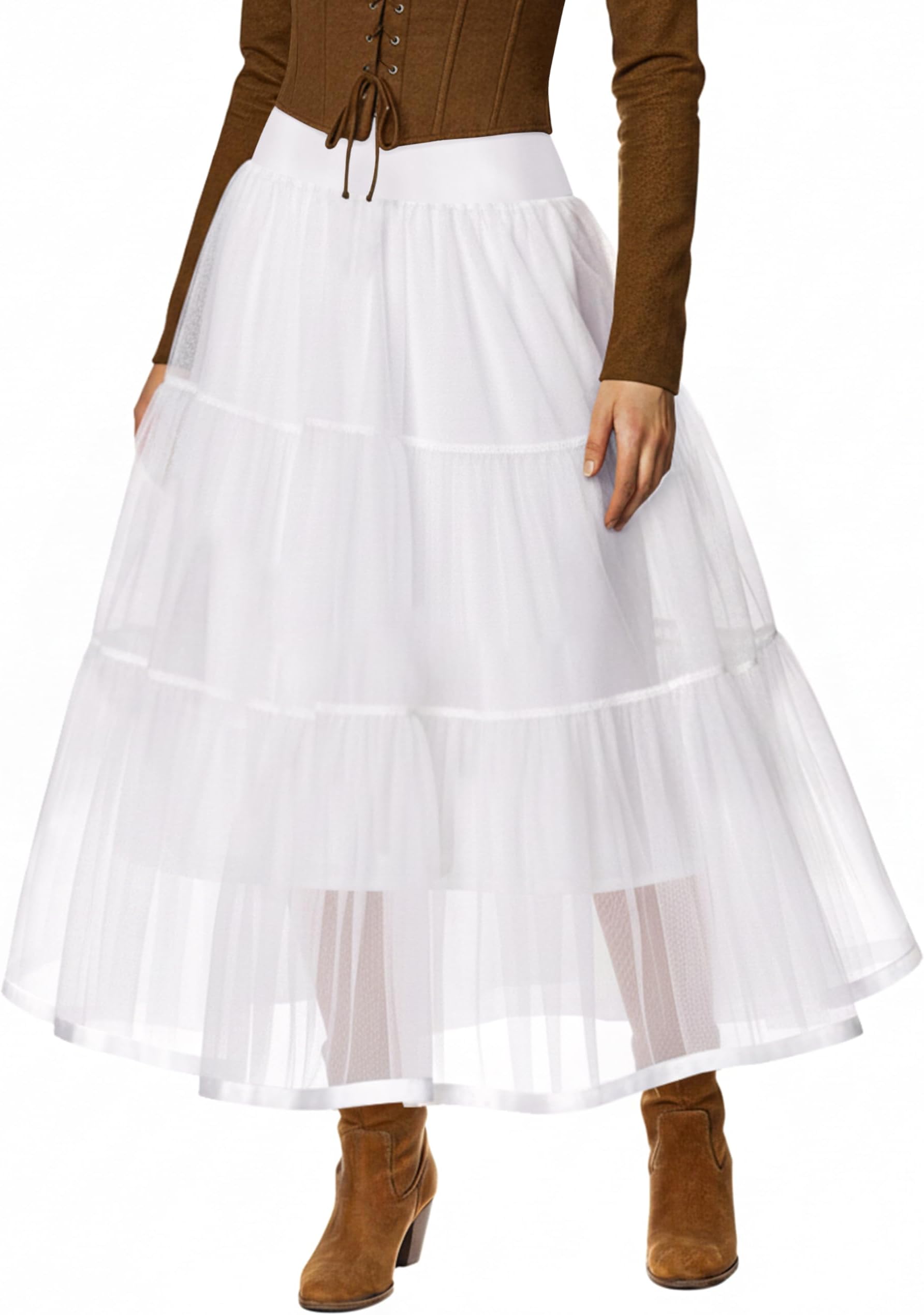 Women's Ankle Length Petticoats Wedding Slips Plus Size S-3X