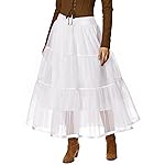 GRACE KARIN Retro Ankle Length Tutu Petticoat Underskirt for Long Dress (M,White)