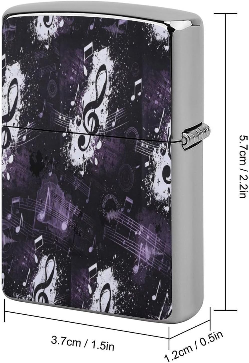 Music Note Pattern Metal Lighter Case Cover Lighter Sleeve