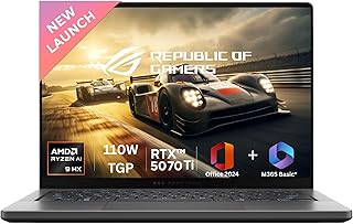 ASUS ROG Zephyrus G14,AMD Ryzen AI 9 HX 370 Gaming Laptop(RTX 5070 Ti -12GB/110W TGP/32GB/2TB/3K OLED/14/120Hz/Windows 11/...