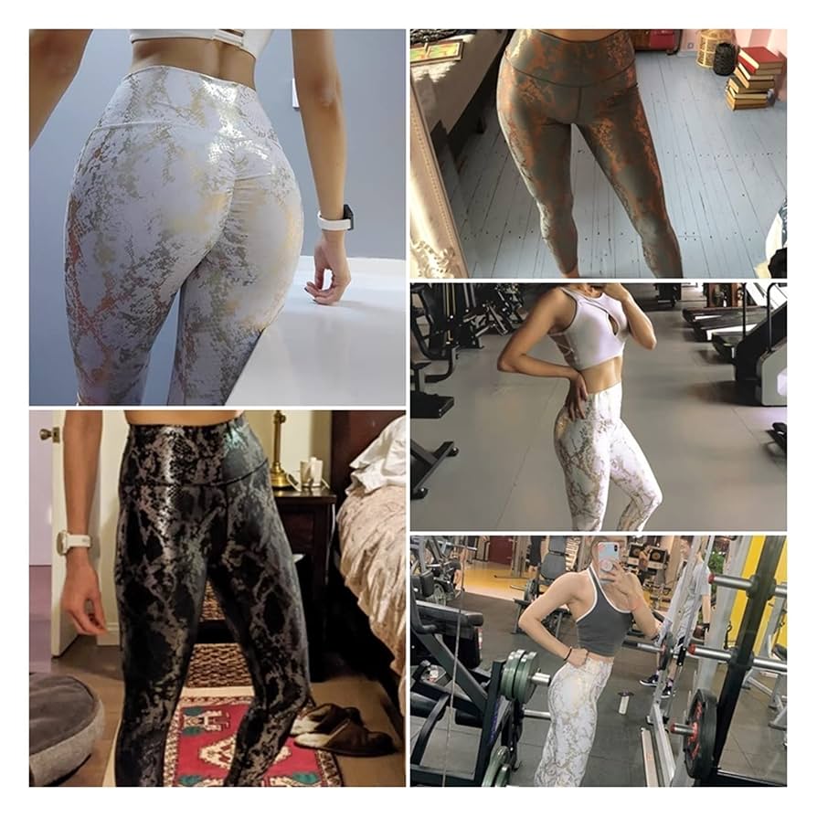 Amazon.co.jp: SJLGS 弾性スネークプリントキラキラシームレス