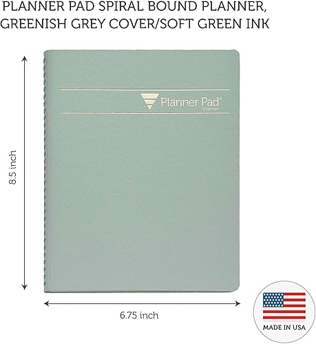 Miniatura 5 de Planner Pad Embudo de 3 niveles encuadernado en espiral, organizador de 12 meses, año calendario (enero a diciembre de 2024), cubierta negratinta