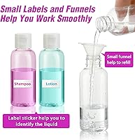 Vista 3 de Dabacc 30 botellas vacías de plástico transparente de 2 onzas con tapa abatible para líquidos de tamaño de viaje