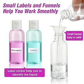 Dabacc 30 Pcs 2 oz Clear Plastic Empty Bottles with Flip Cap for Travel Size Liquids