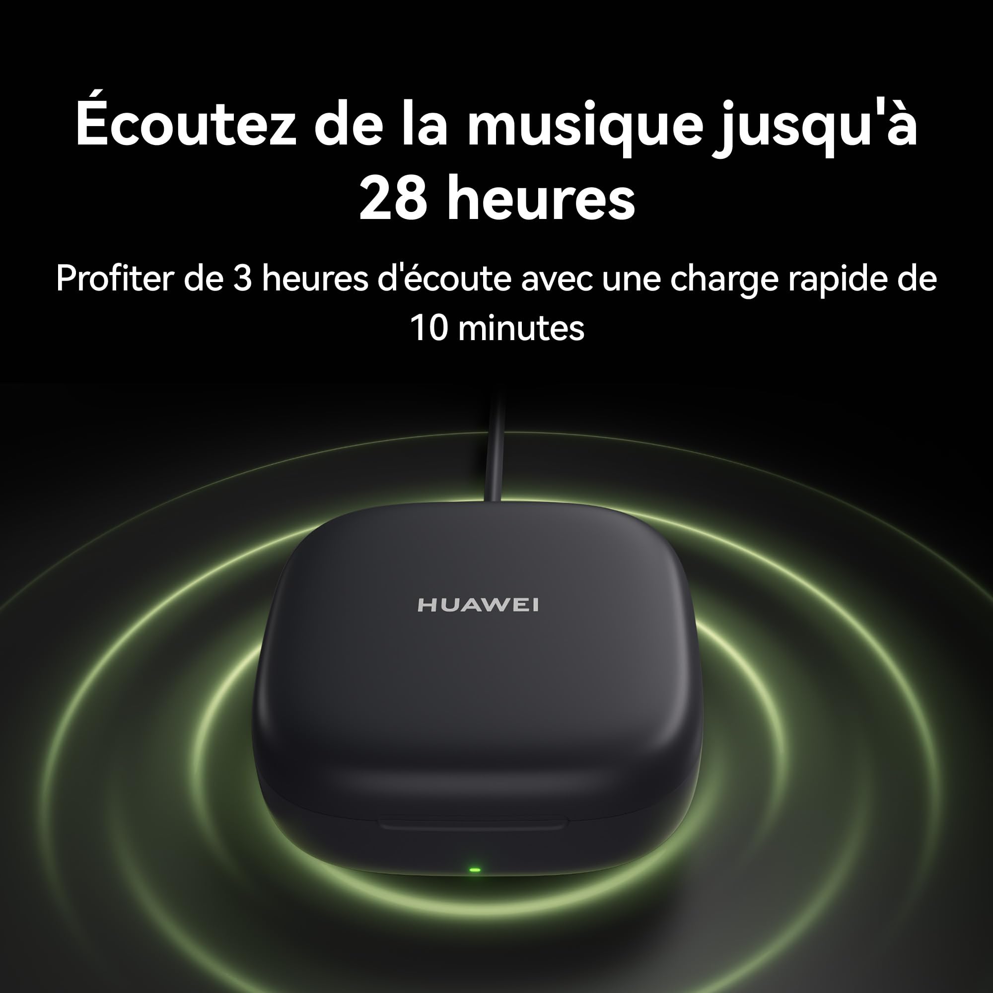 HUAWEI FreeArc écouteurs Ouverts, écouteurs sans Fil, Jusqu'à 28 h d'autonomie, Résistants à l'eau IP57, Ecouteurs pour Le Sport, Appels Ultra Stables, avec iOS, Android et Windows, Noir