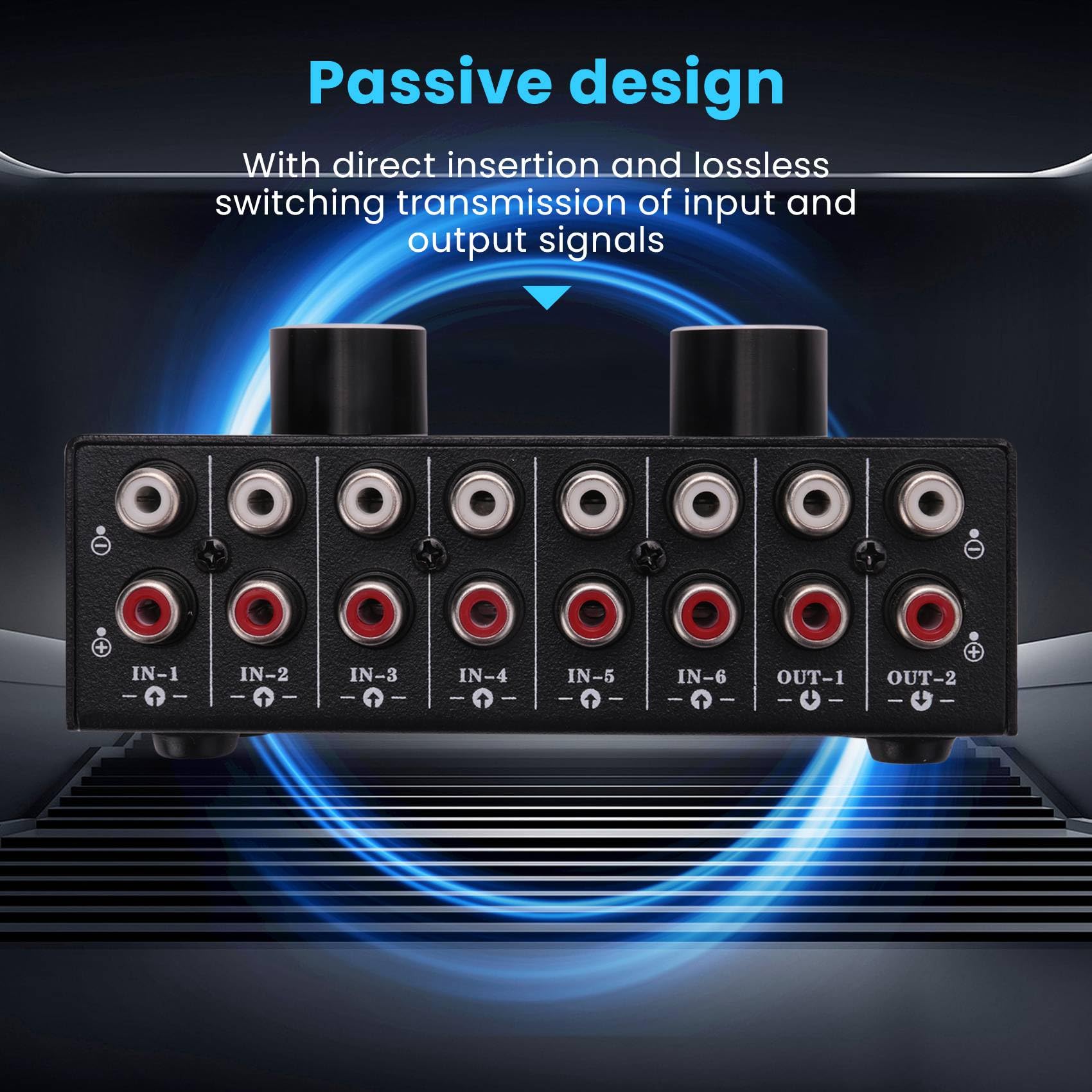 Conmutador 6 en 2 Salidas o 2 en 6 Salidas Conmutador de Altavoces Conmutador de SeleccióN de SeñAl de Fuente de Sonido EstéReo, Interfaz Adopta Interruptor Manual de DiseñO