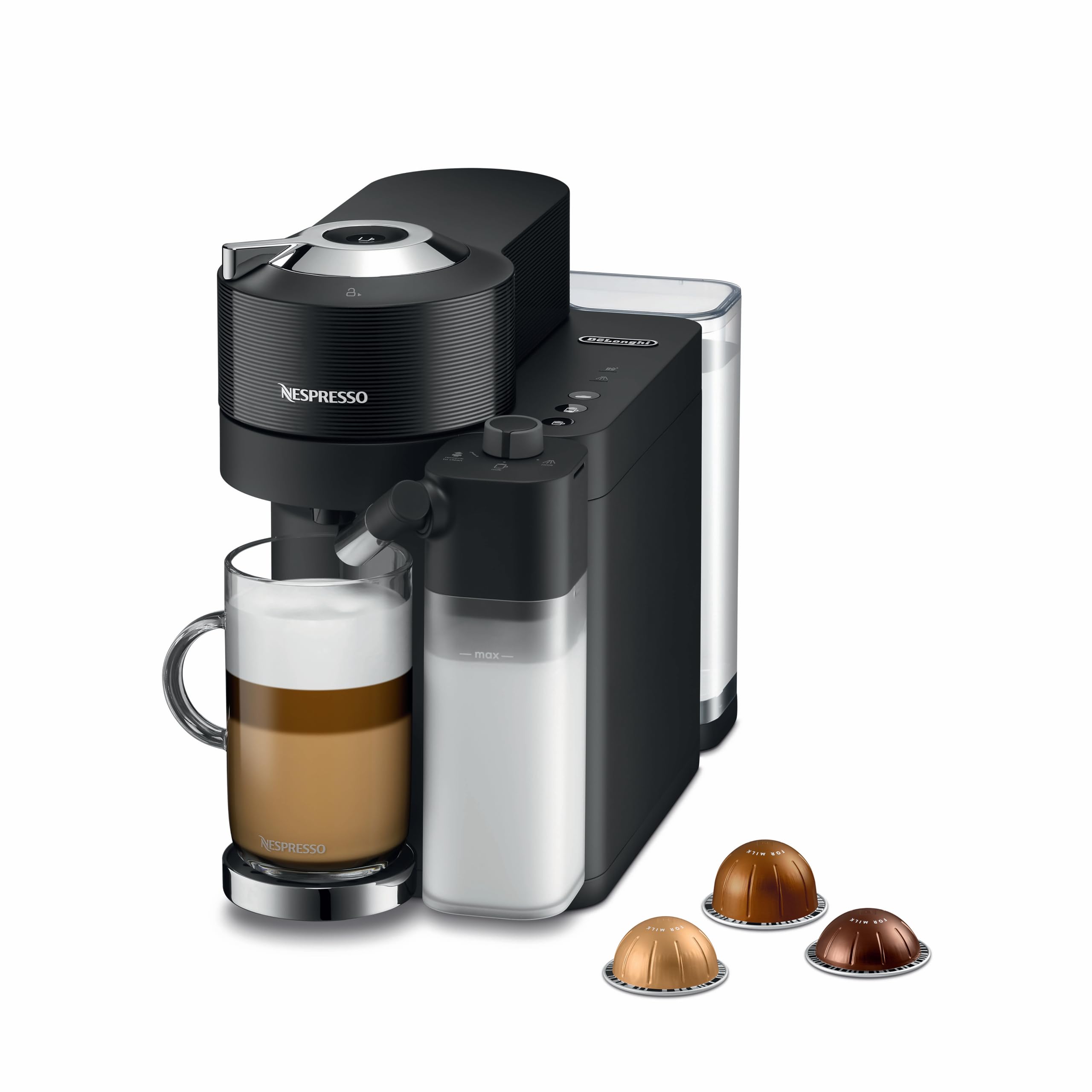 Nespresso Vertuo Lattissima Single Serve Coffee and Espresso Machine by De'Longhi, Black