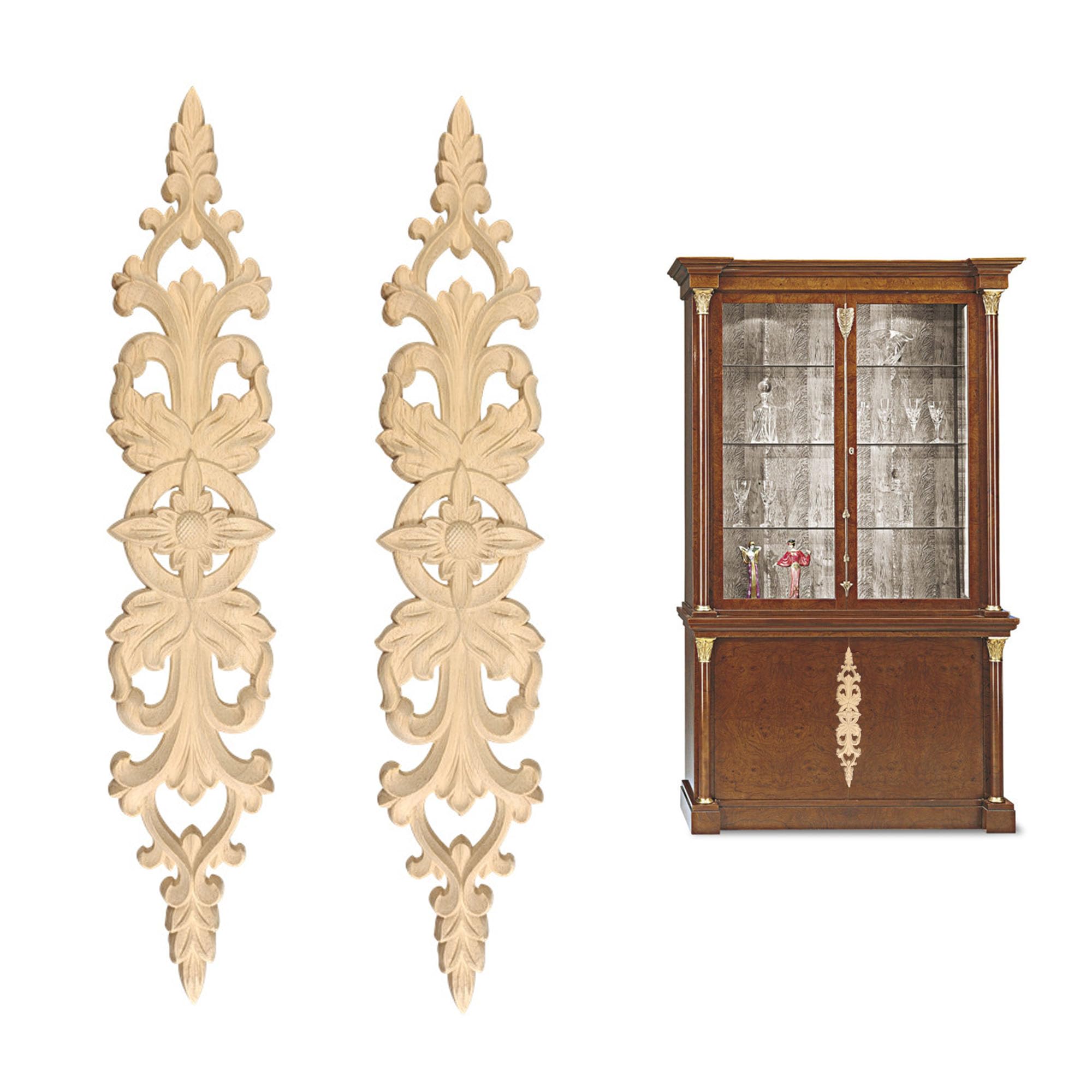 2 pz intaglio legno transfer per mobili fregi in legno decorativi per mobili Può essere applicato a pareti, porte, armadi, finestre, caminetti (Stile 1)