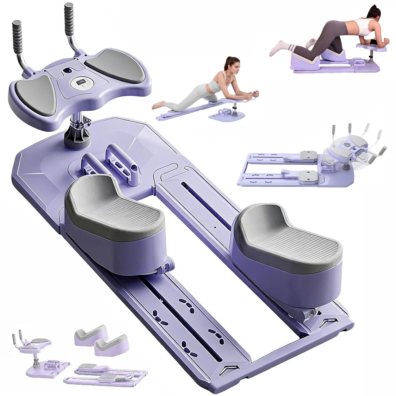 6-In-1 Spine Twist Trainer, Detachable Waist Workout Equipment Purple