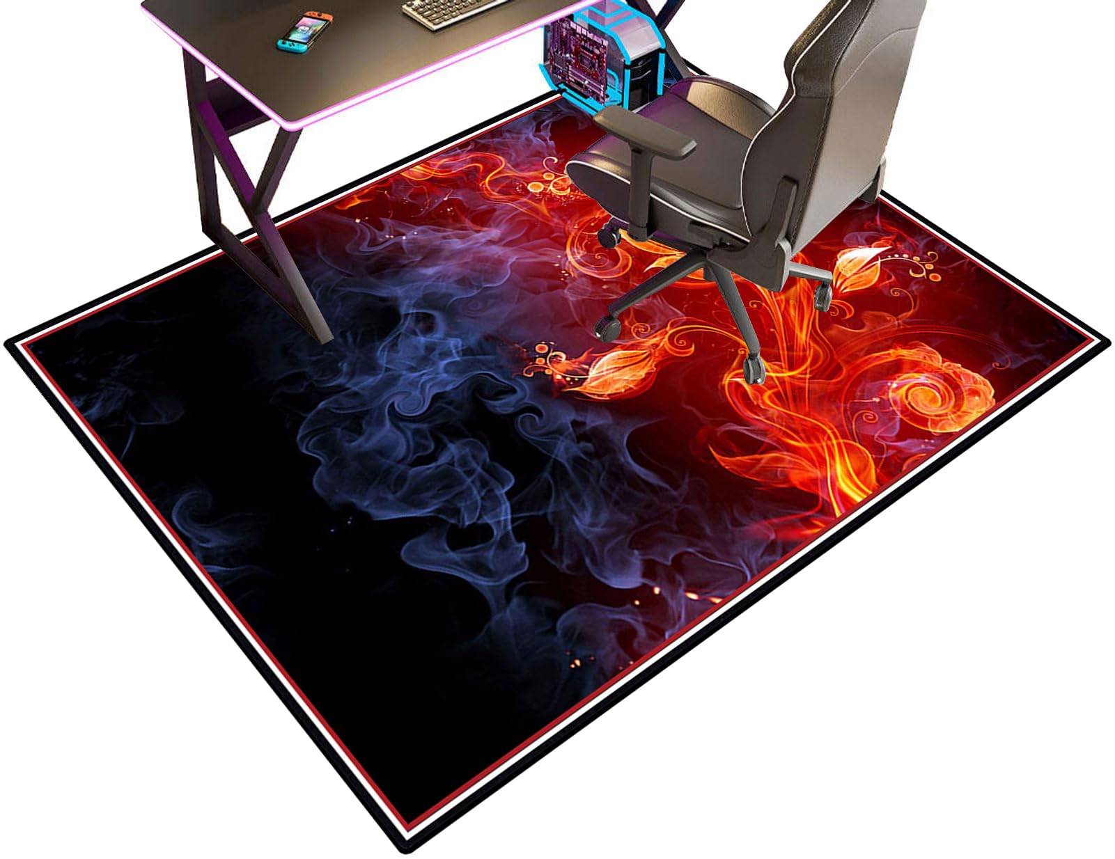 Bürostuhl Unterlage Bodenschutzmatte 140 x 180 cm Gaming Teppich Stuhlunterlage rutschfest Kratzfest Bodenschutzmatte Teppich Gaming Stuhl Unterlage Schreibtisch Gaming Stuhlmatten Teppichböden