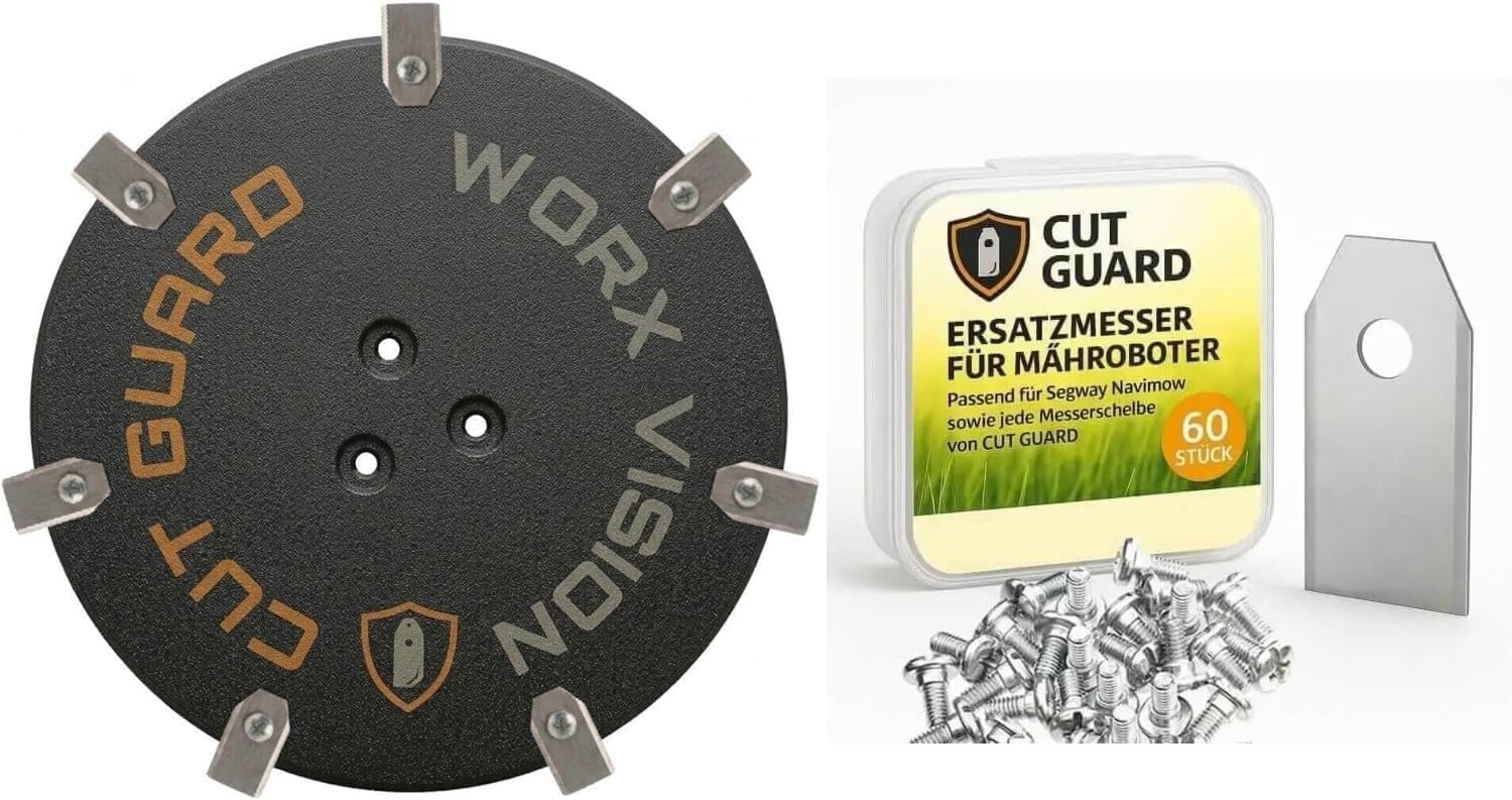 7 Klingen Messerscheibe kompatibel mit WORX Vision Cloud WR303E, WR304E, WR305E, WR306E, WR308E + 60 er Klingen Set
