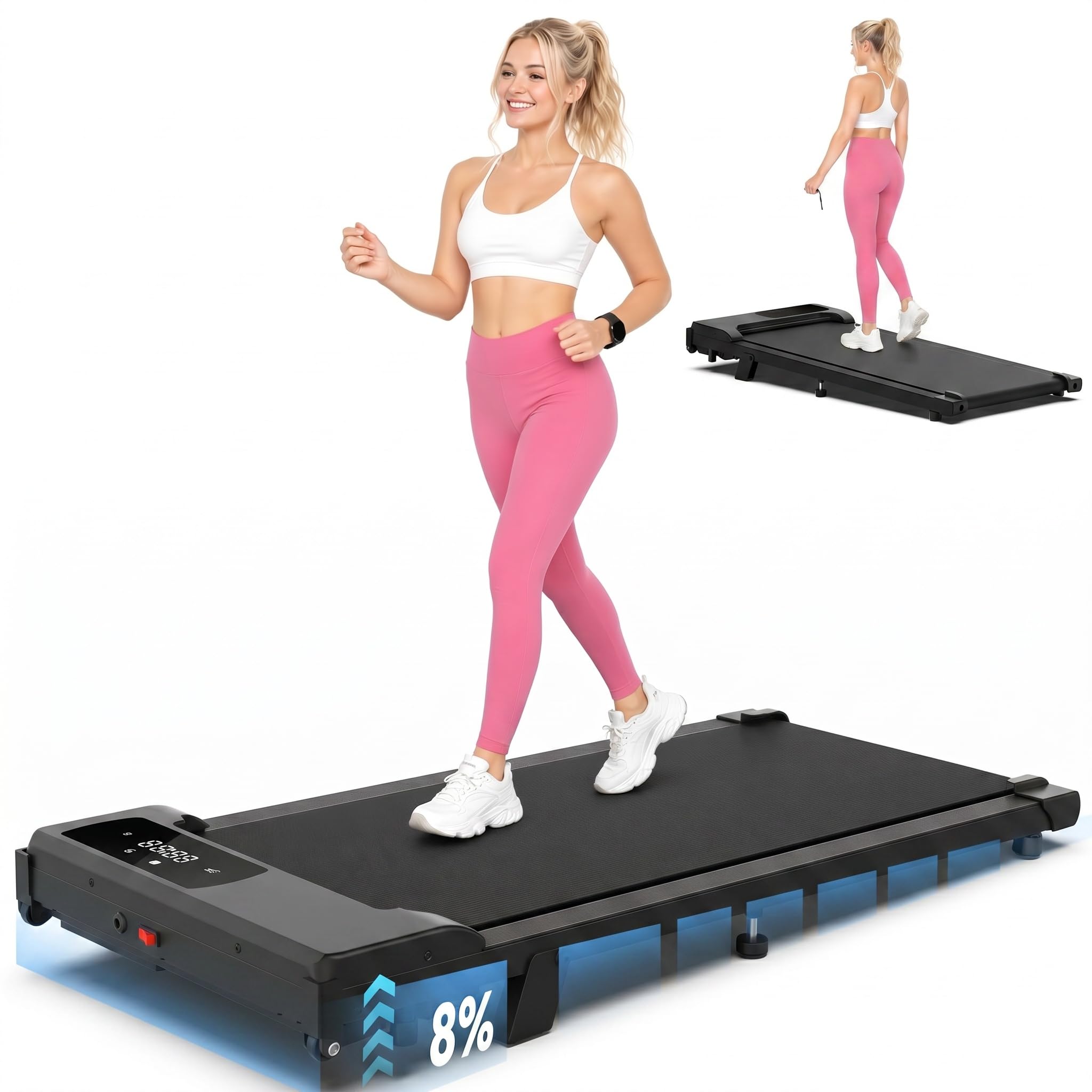 Photo 1 of ***SIMILAR ITEM*** ANCHEER Walking Pad with Incline, 3.0HP Under Desk Treadmill for Home Office, 300 lbs Capacity Portable Mini Treadmill with Remote Control, Quiet Running Jogging Machine for Small Spaces
