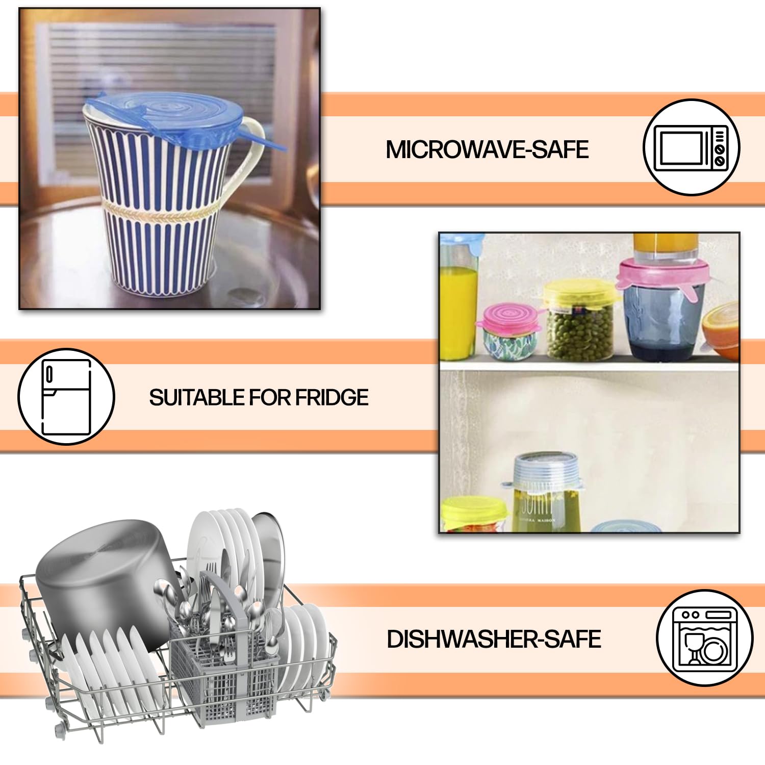 24 Couvercles Réutilisables En Silicone Pour Pots De Yaourt, Confiture, Conserve - Sans BPA, Lavables Au Lave-vaisselle