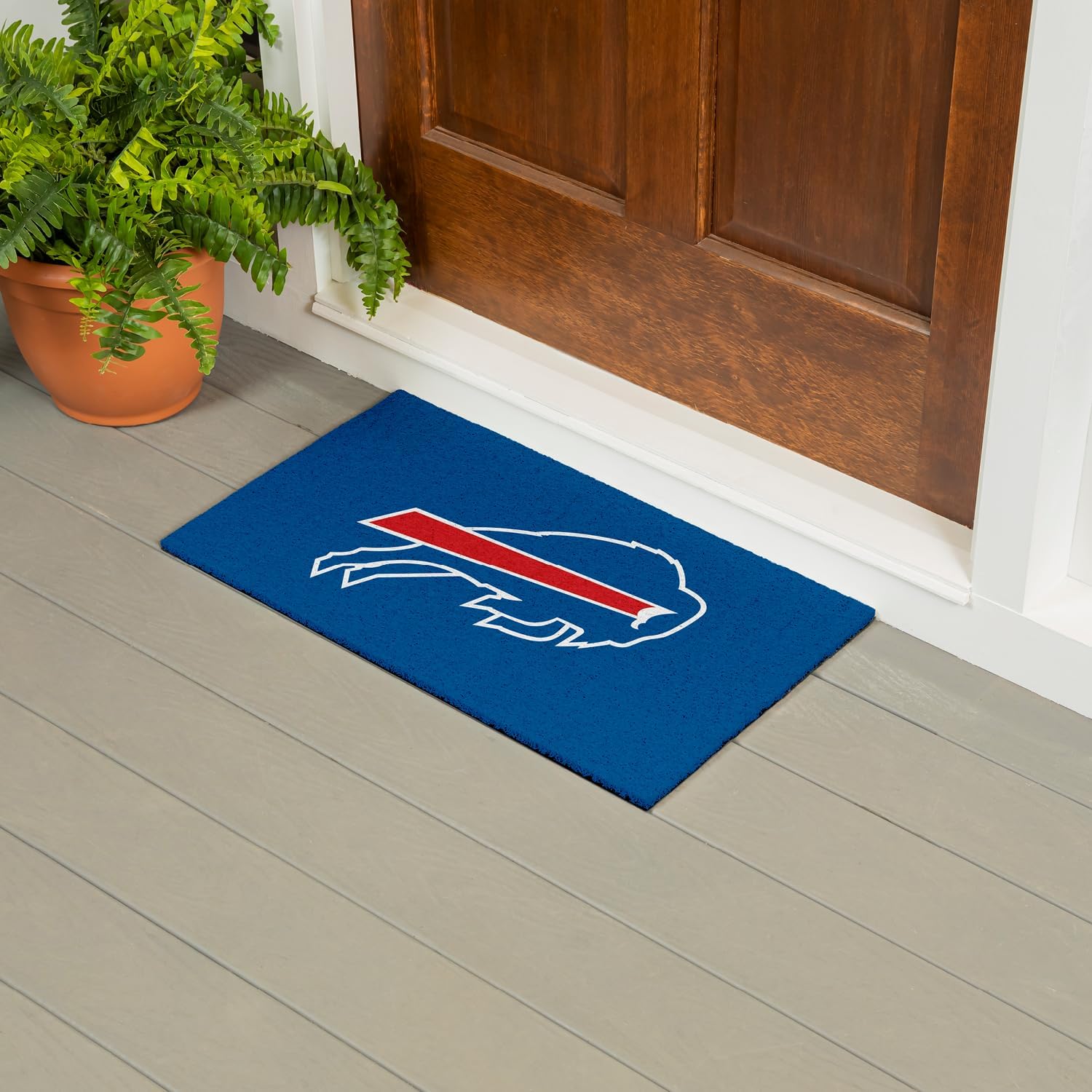 Team Sports America NFL Buffalo Bills Sports Doormat | Indoor Outdoor Entrance | 28 x 16 Inches | Non-Slip Front Door Mats | Official Licensed | Sports Fans Entryway Welcome Rug