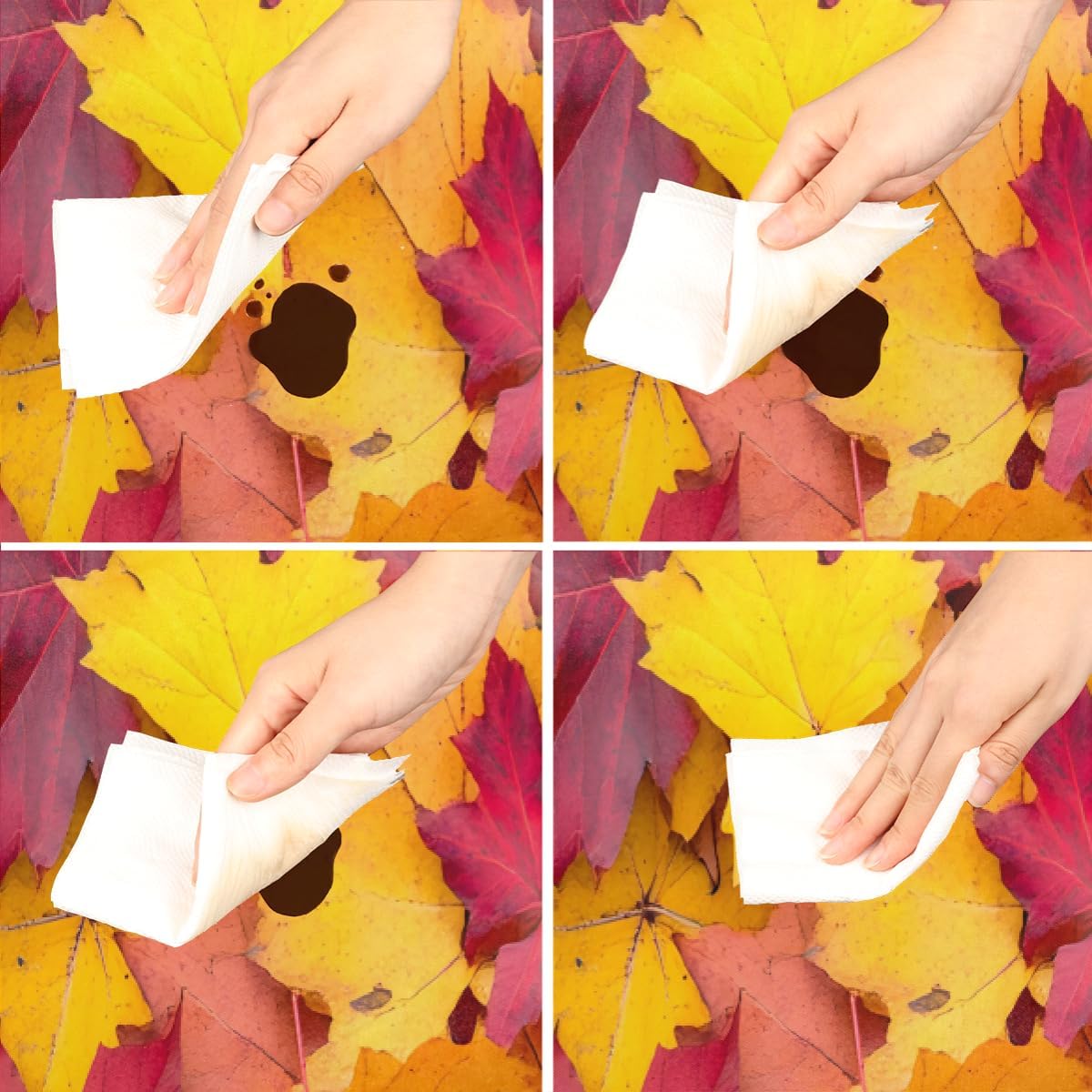 Round Tablecloth with Elastic Edge Fall Maple Leaves Colorful Fitted Circle Table Cover wipeable Round Table Cloth for Indoor Outdoor Patio Dining Kitchen Decor for 45-50inch Tables