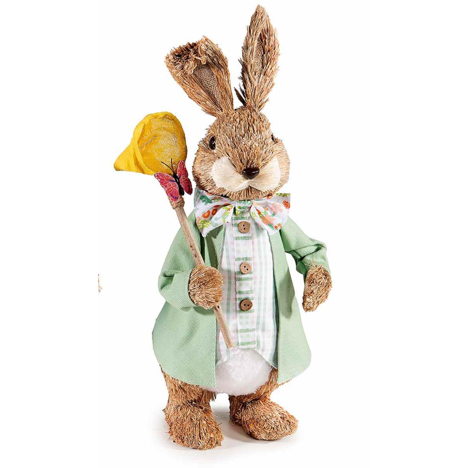 Gruppo Maruccia - Osterhasen aus Stroh - Handgefertigte Dekoration für Zuhause und Geschäfte - Geschenkidee zu Ostern - Kleidung Set mit 2