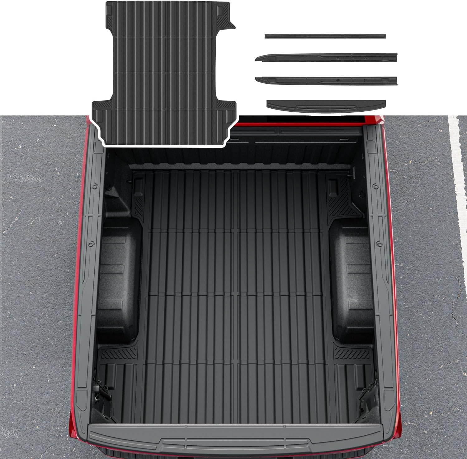 5.8FT Bed Mat Compatible with 2019-2026 Chevy Silverado GMC Sierra 1500 Truck Bed Mat Bed Liner Truck Bed Rail Cap Replacement for 2019-2026 Chevy Silverado Accessories