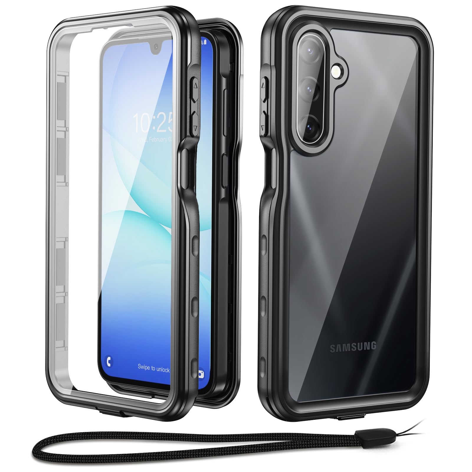 Beeasy Cover per Samsung Galaxy A17 IP68 Impermeabile, 360 Antiurto Resistente Rugged Custodia con Fotocamera/Schermo Protezione, Integrale Indistruttibile Antipolvere Subacquea Acqua Case, 6.7", Nero