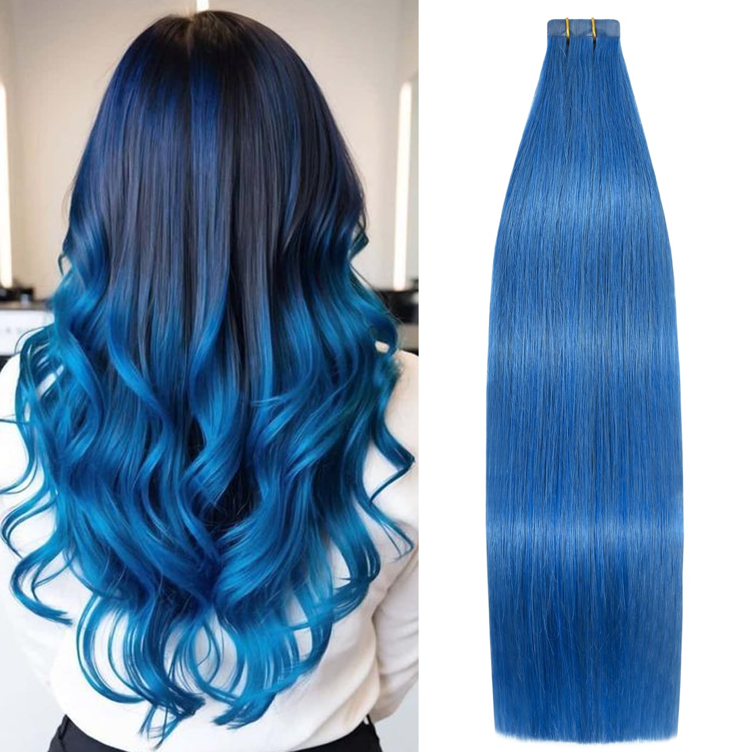 22 Inch Remy Human Hair Tape In Extensions 50g Silky Straight 20 Pieces Deluxe 20PCS Tape In Hair Extensions THICK Remy Human Hair  main image 3