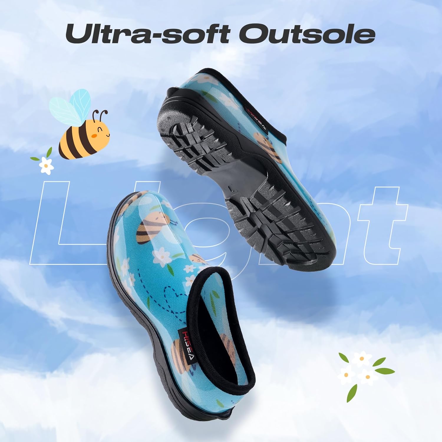 HISEA Waterproof Garden Shoe for Women Outdoor Slip-On Rain Boots Rubber... - Picture 53 of 55