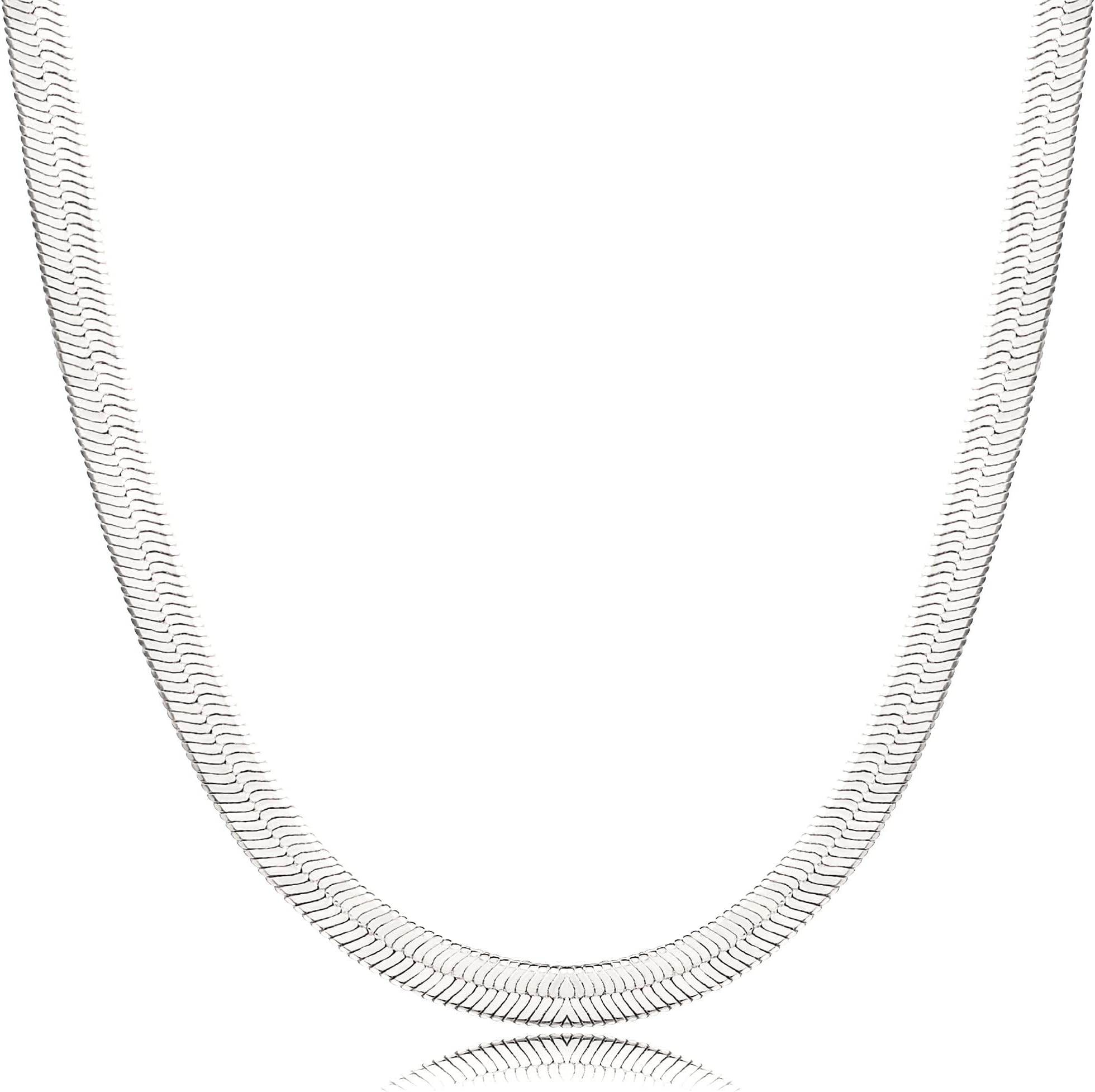 DEARMAY 14K Gold Plated Necklaces for Women, Dainty Gold Herringbone Choker Necklace Thin Layered Snake Chain Jewelry for Gifts