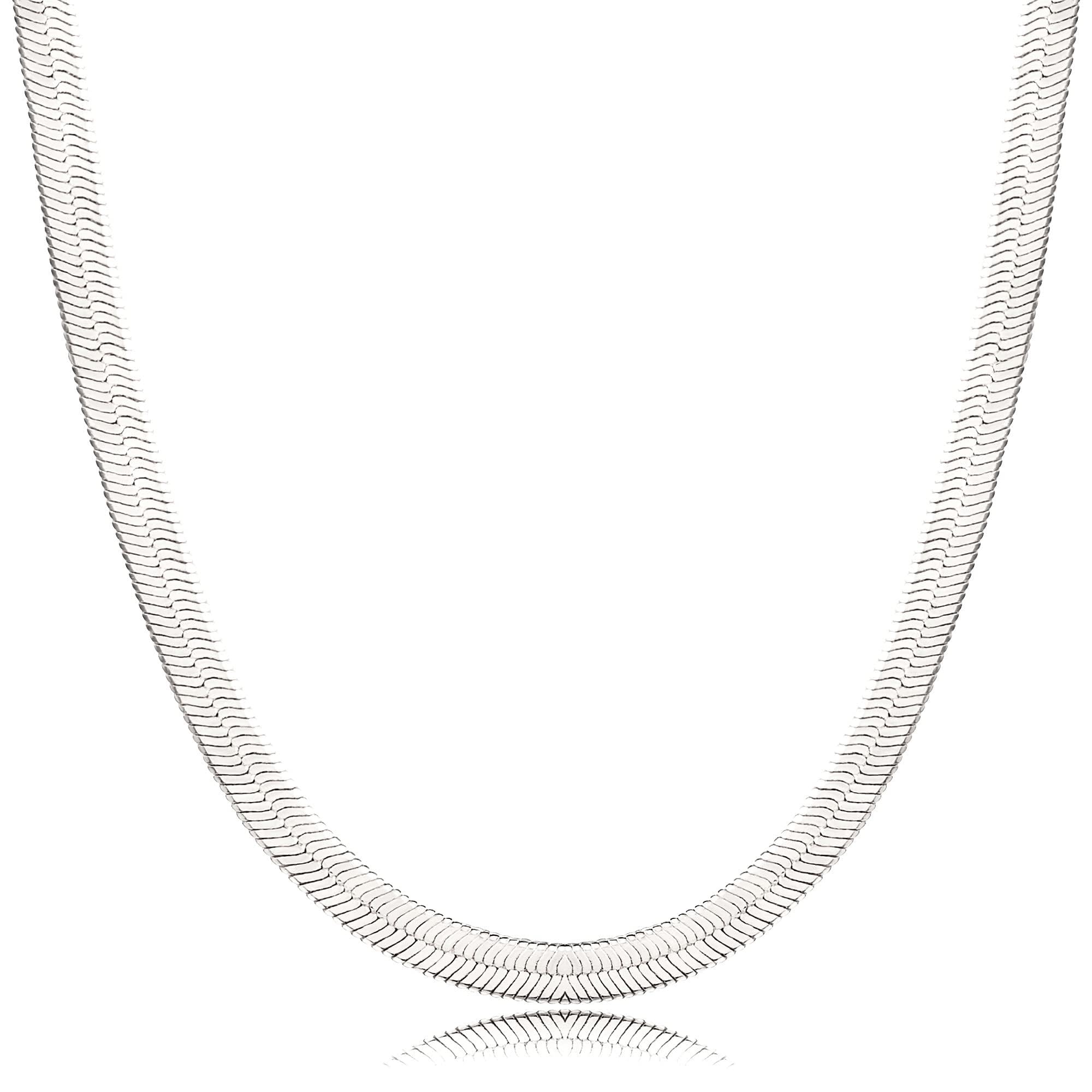 DEARMAY 14K Gold Plated Necklaces for Women, Dainty Gold Herringbone Choker Necklace Thin Layered Snake Chain Jewelry for Gifts