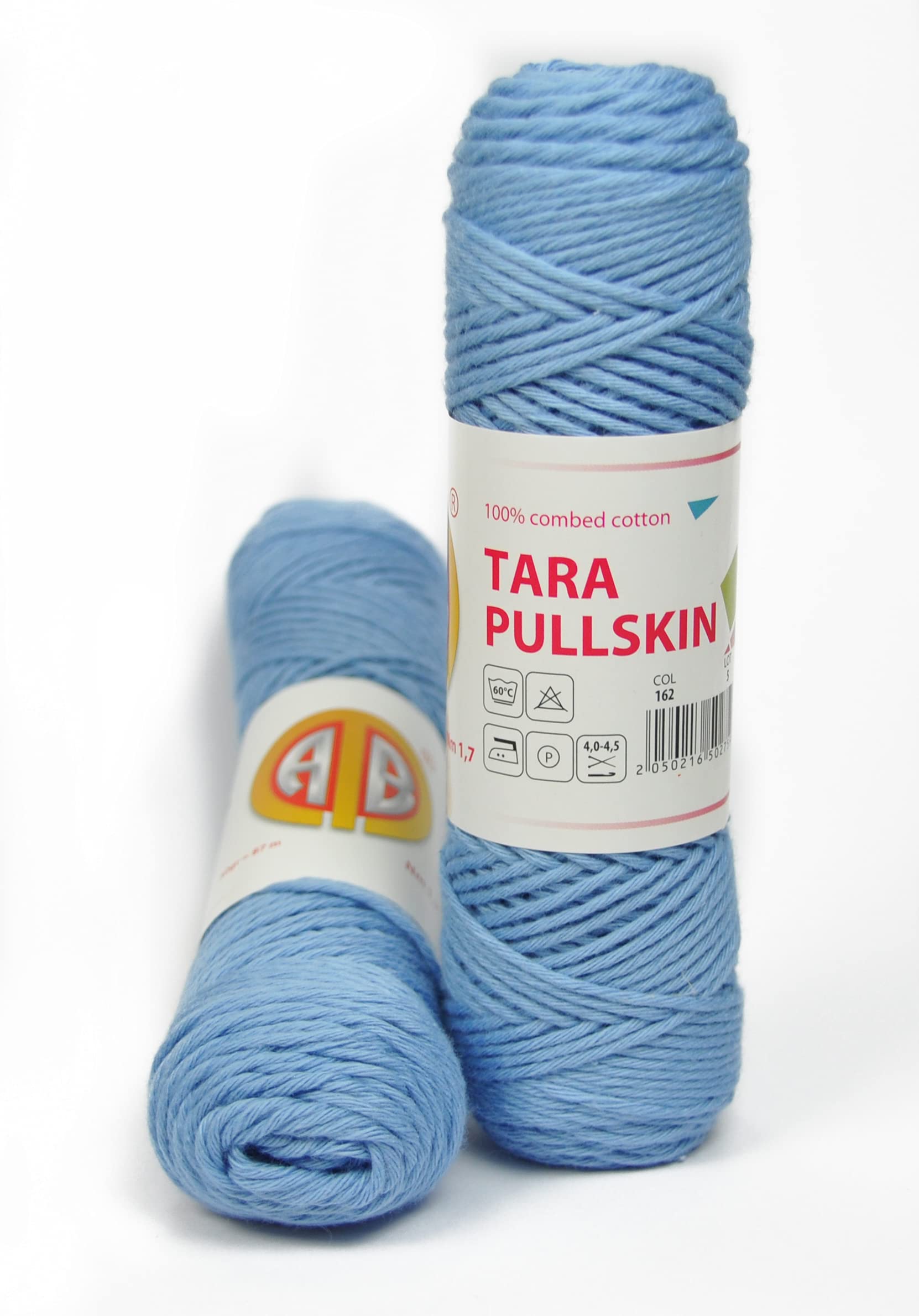 MAB Tara Pullskin Hand Knitting Yarn 1PC (Light Blue No. 162) | 100% Cotton | Amigurumi Yarn