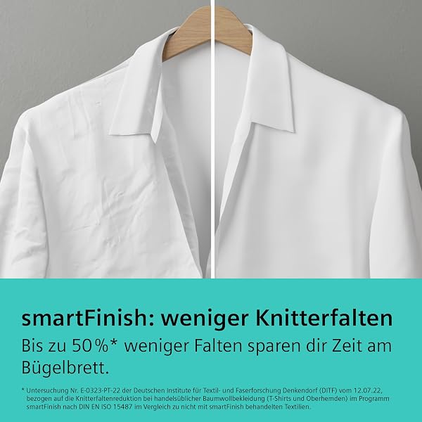 Siemens WM14N12A Waschmaschine iQ300, Frontlader mit 9 kg Fassungsvermögen, 60 cm, 1400 UpM, speedPack L, smartFinish, Outdoor-Programm, LED-Display, Weiß - 5