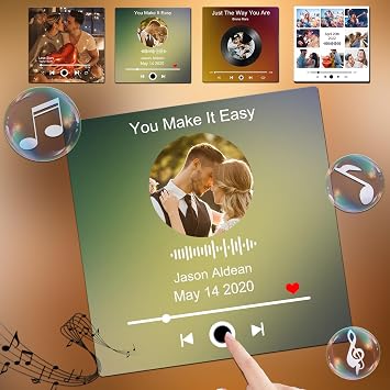 Custom Fridge Magnet Personalized Music Player Magnets With Photo Song Album Refrigerator Magnets, Gift for Family Couples Music Lovers Decor
