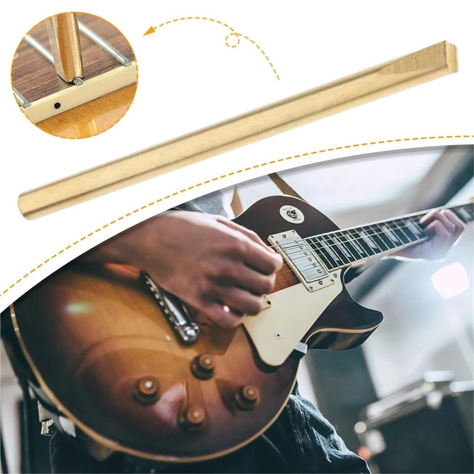 Strumenti Professionali Per La Liuteria Strumenti Per La Riparazione Dei Tasti Della Chitarra Adatti Per La Lucidatura Delle Parti(Gold)