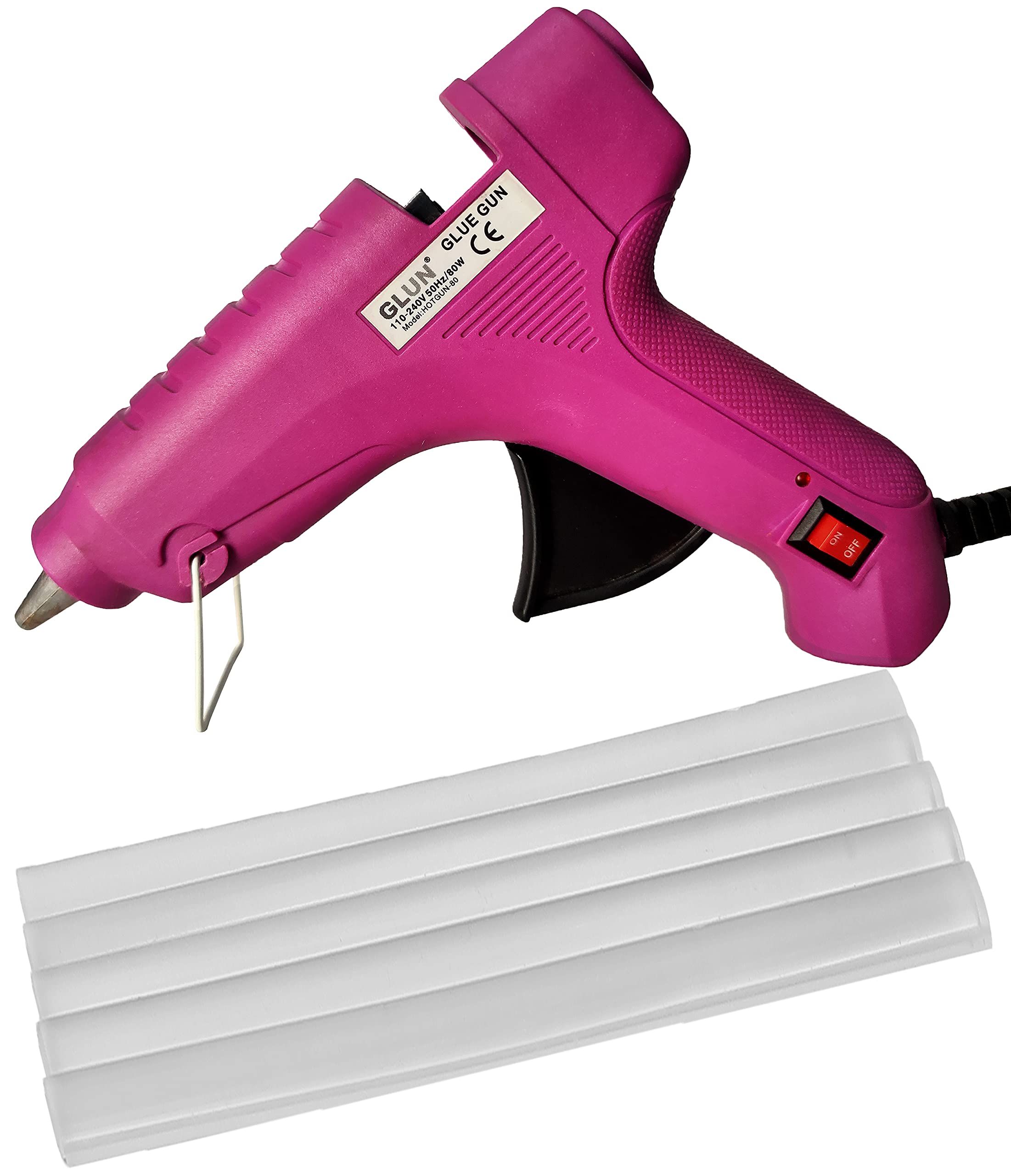Glue Gun with 11mm Glue Sticks 6 inch, 5 Transparent Glue Sticks for Craft Specialist and DIY Works (80Watt purple)-image-48