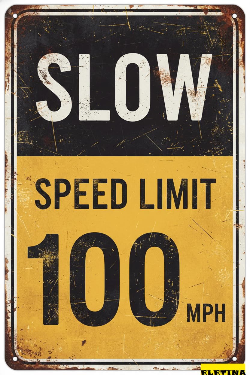 Speed Limit 100 MPH Traffic Tin Sign, 8x12 Inch