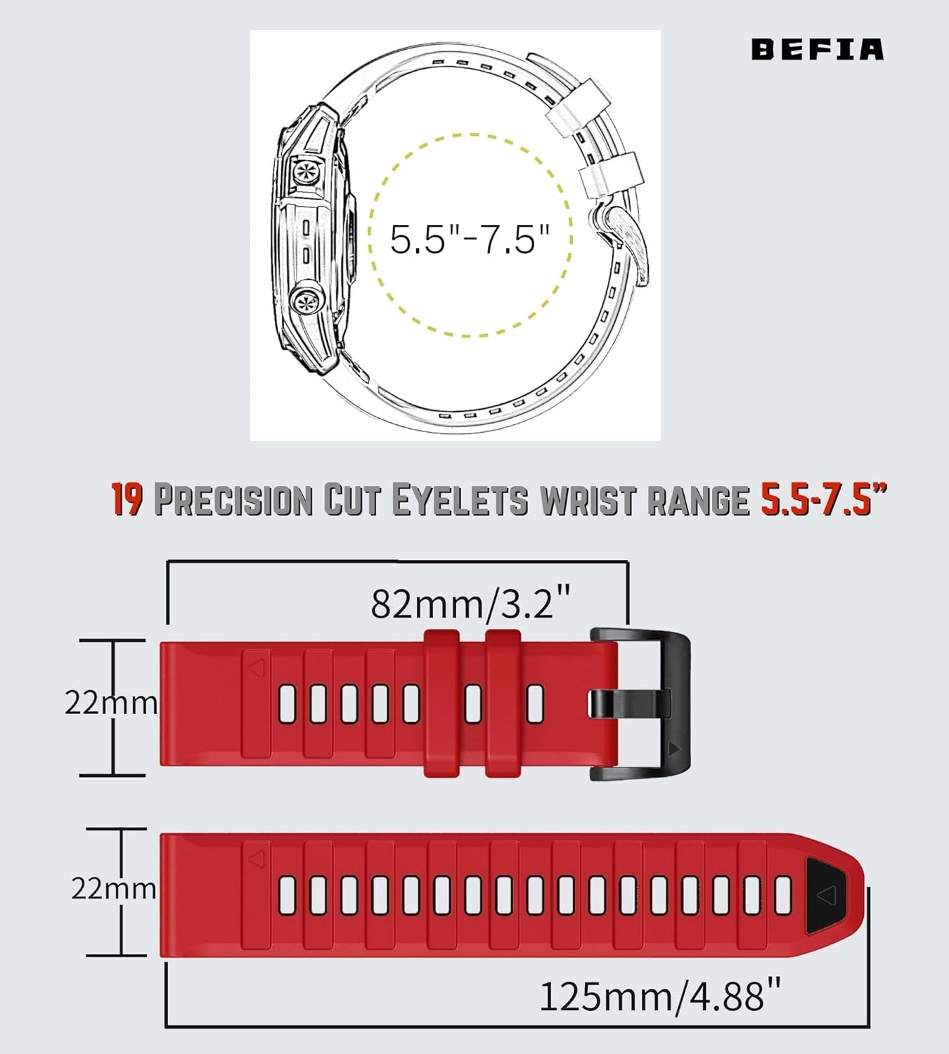 22mm Watch Band for Garmin fenix 8 47mm 5 6 fenix 7 sapphire solar band Quick Fit 22 Watch Bands for Garmin Watch Forerunner 965 955 epix gen 2 47mm Strap Comfort for Men Women - Image 3