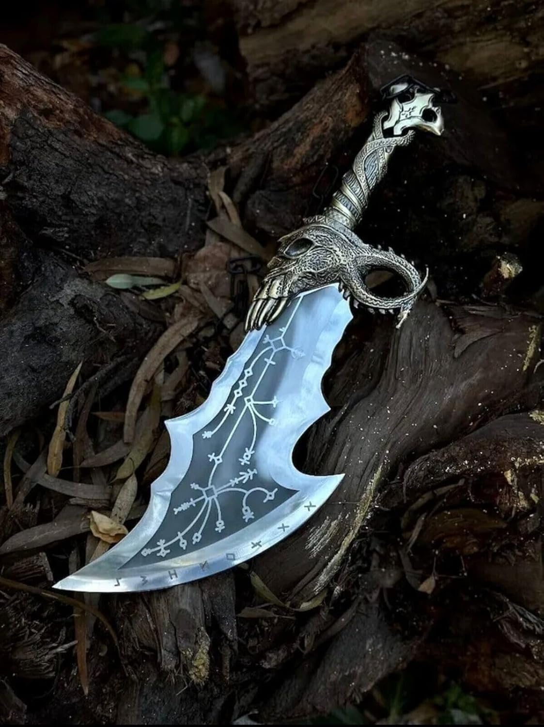 Handmade God of Wars Blades of Chaos Metal Set, God of Wars, GOW Blades of Chaos Sword Twin Blade Sword, Karaatos Metal Cosplay Weapon Prop Replica,Viking Gifts Men (Set of Blade of Chaos.)