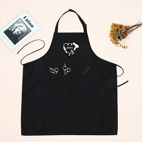 Miniatura 3 de Delantal bordado personalizado del salón del estilista, delantal bordado personalizado del estilista del pelo