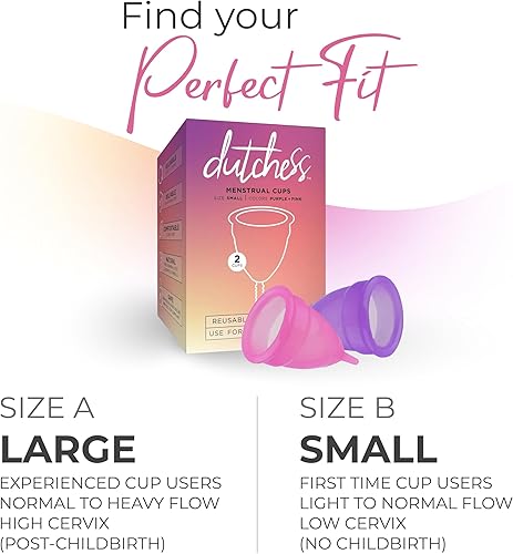 Miniatura 3 de Dutchess, Copa menstrual reutilizable, alternativa femenina No.1 contra las toallitas femeninas sanitarias, 2 Color múltiple,Rojo