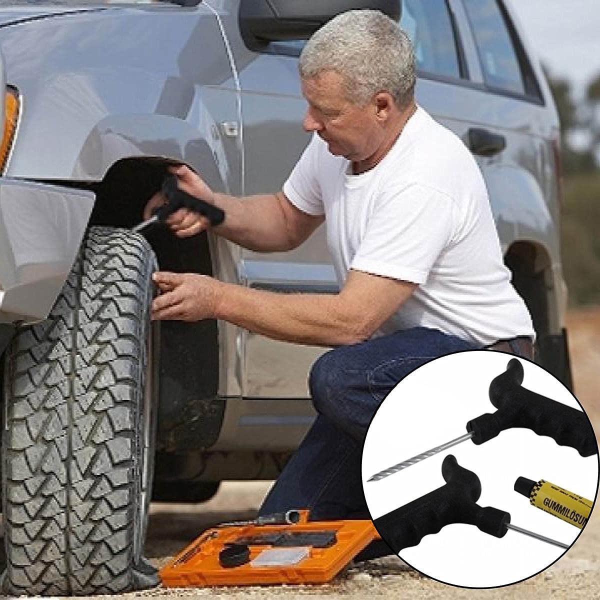 BUFFER® 6 Parça Araba Motosiklet Otomobil Bisiklet Lastik Tamir Seti Araç Bakım Kiti