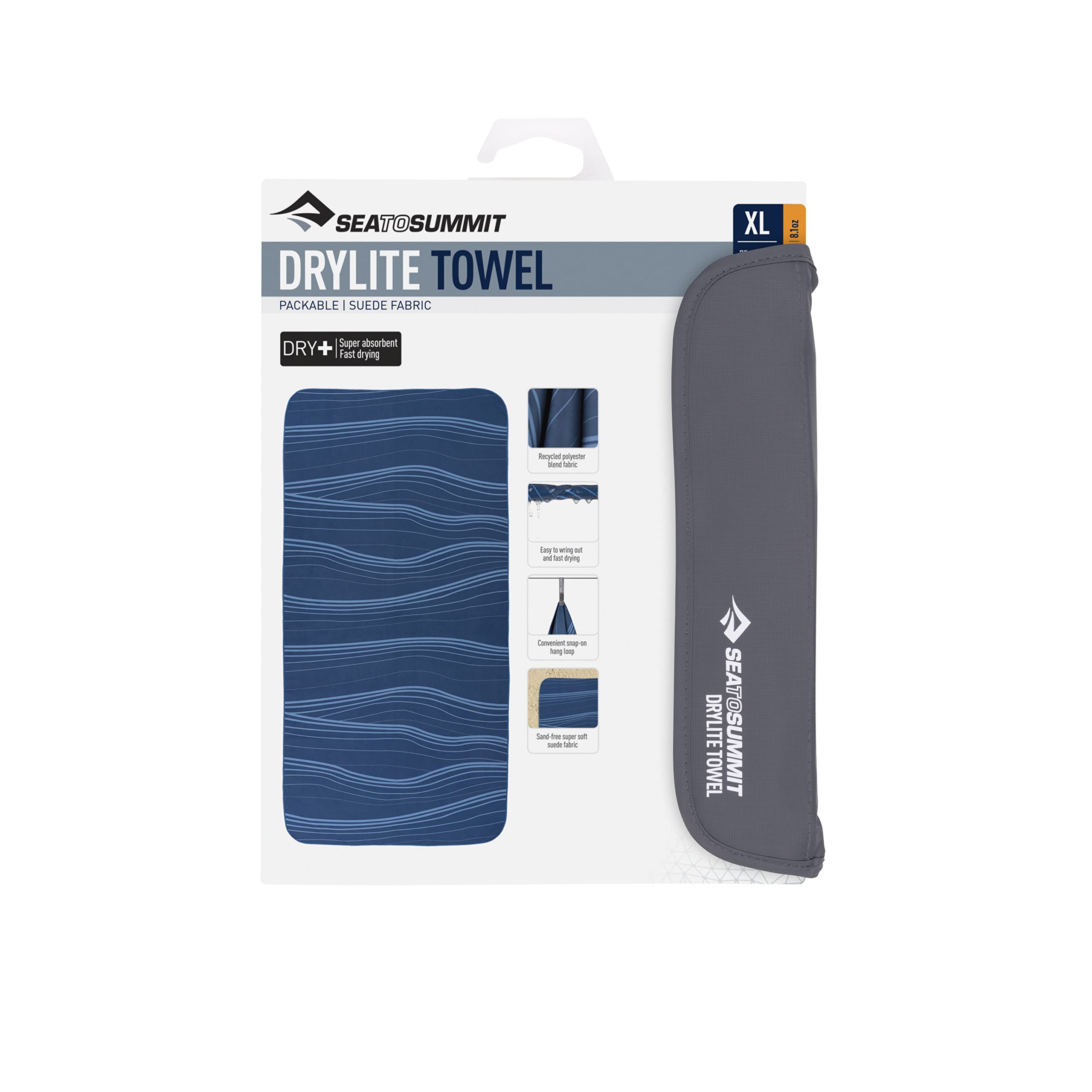 Sea to SummitS2S Drylite Towel XL Atlantic Wave | Bath Towel | Gym Towel | Yoga Towel | Swimming Towel