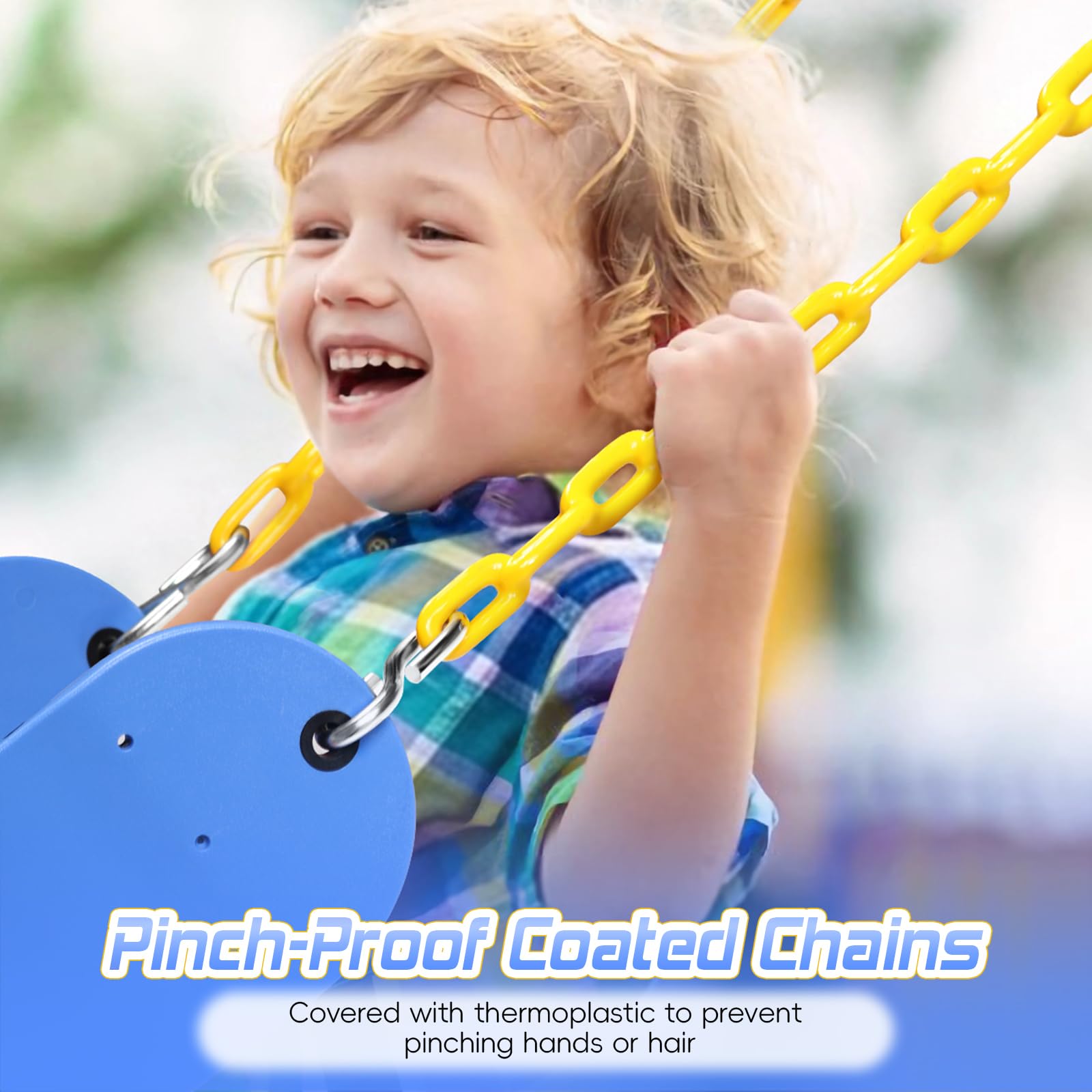 SEKKVY Sedili a dondolo con catene resistenti da 167,6 cm, accessori di ricambio per altalene con ganci a scatto, supporto per altalene per bambini, 113,4 kg, per parco giochi all'aperto, altalena