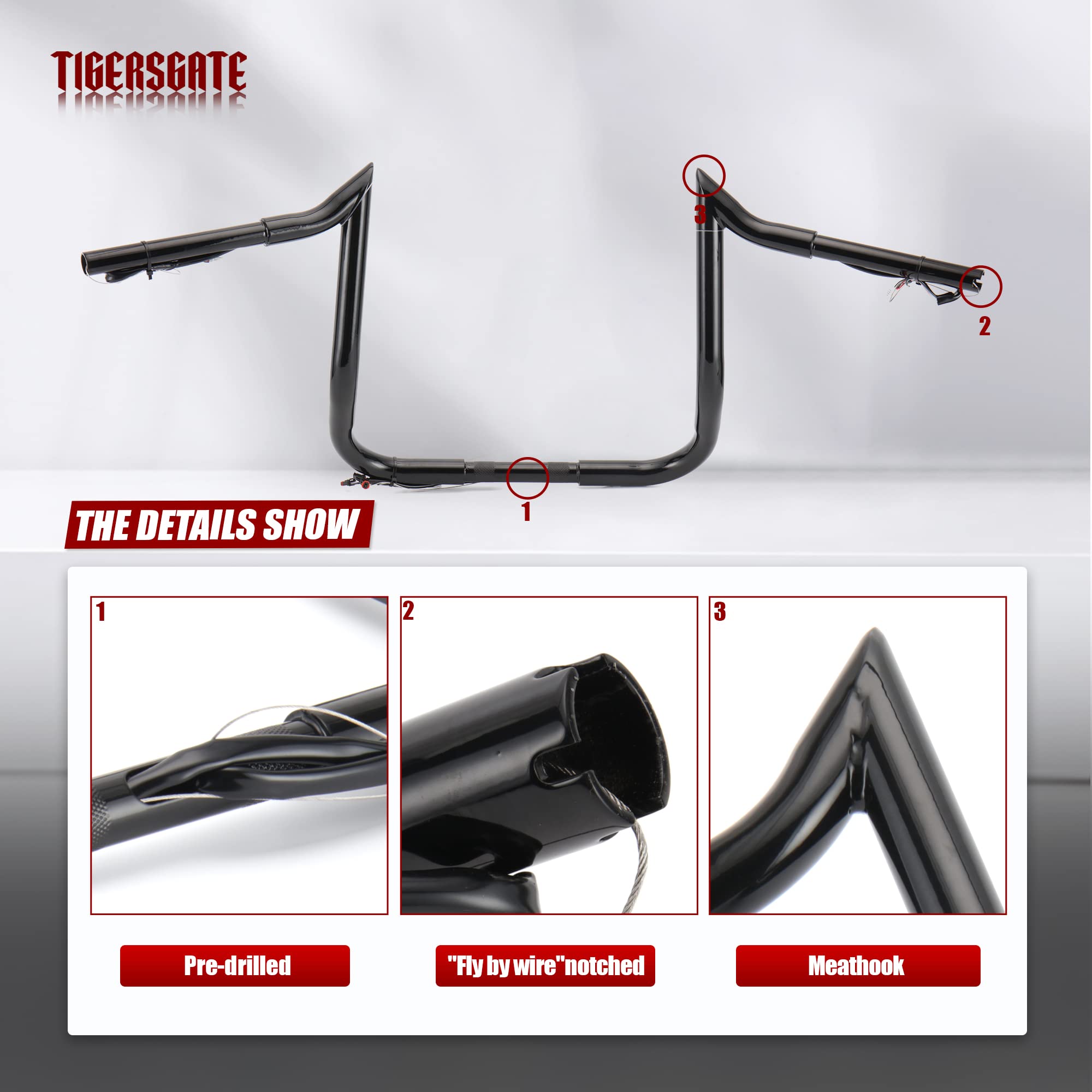 Polyapes Handlebars TIGERSGATE Black PRE-WIRED 14