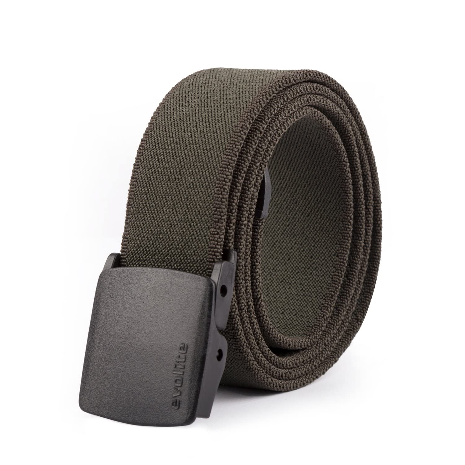 Evolite Elastic Stretch Canvas Belt for Camping & Work - Men's Belts Flexible & Durable for Hiking, Outdoor, Work & More