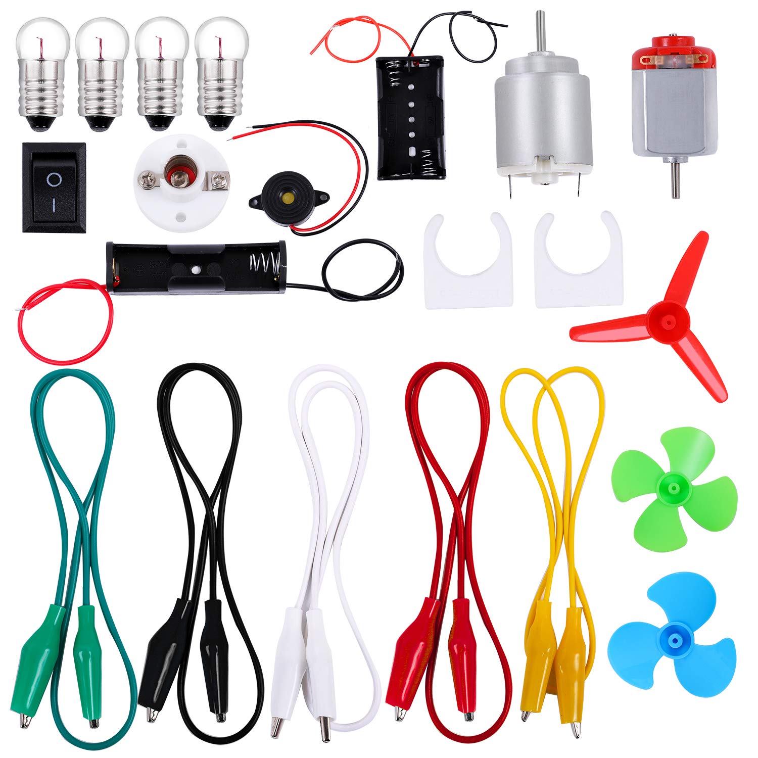Aodaer 23 Pcs Educational Electric Circuit Kits, Electric Circuit Motor Kit, Science Experiment Educational Montessori Learning Kits Set for DIY STEM Engineering Project Birthday Gift
