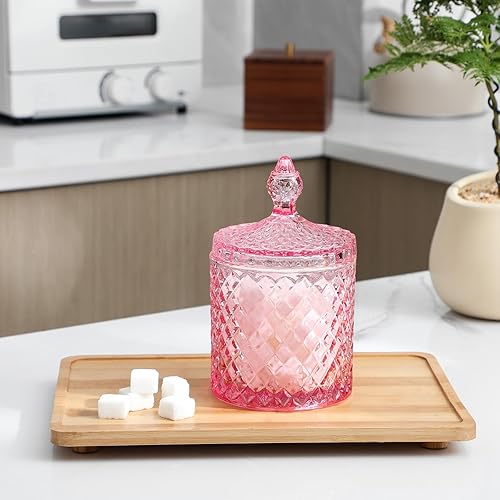 Miniatura 5 de rejomiik Paquete de 2 tarros de vidrio con tapa para decoración de dispensador de recipientes de baño, organizador de almacenamiento para hisopo de