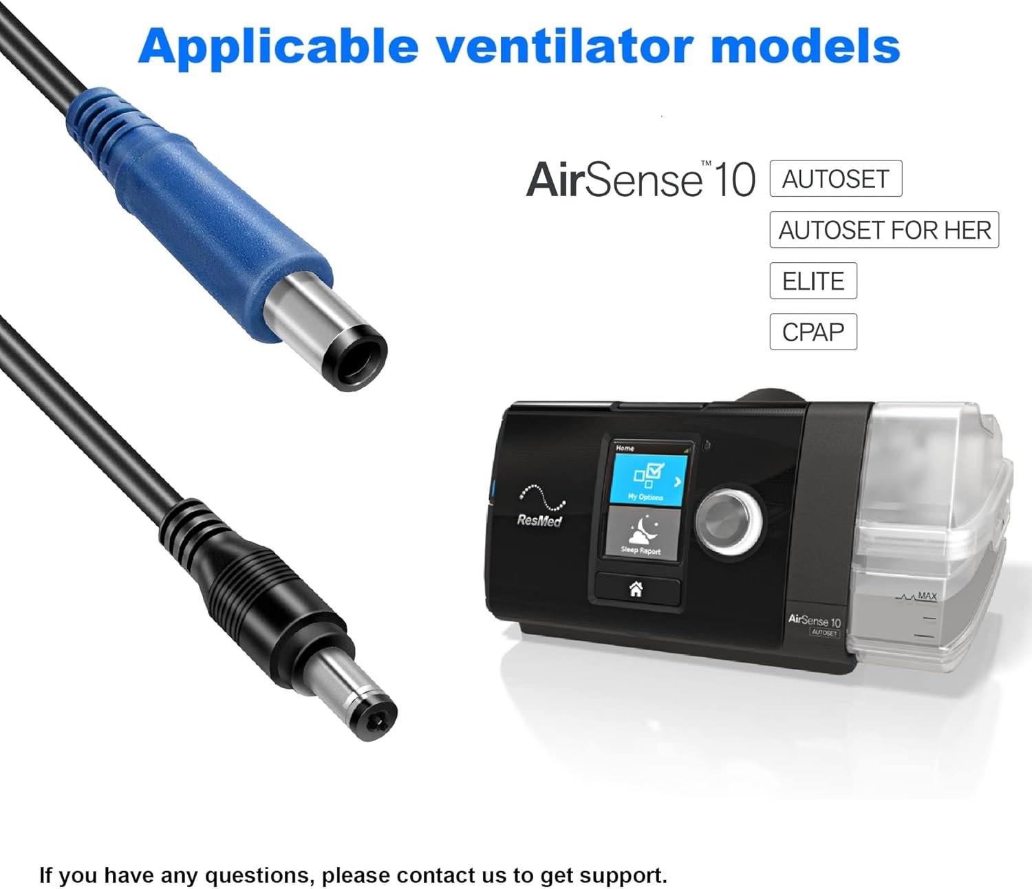 Buy iGuerburn 2Pack 24V DC Adapter for Resmed Airsense 10 Series, DC5521/DC5525 S10 CPAP Power