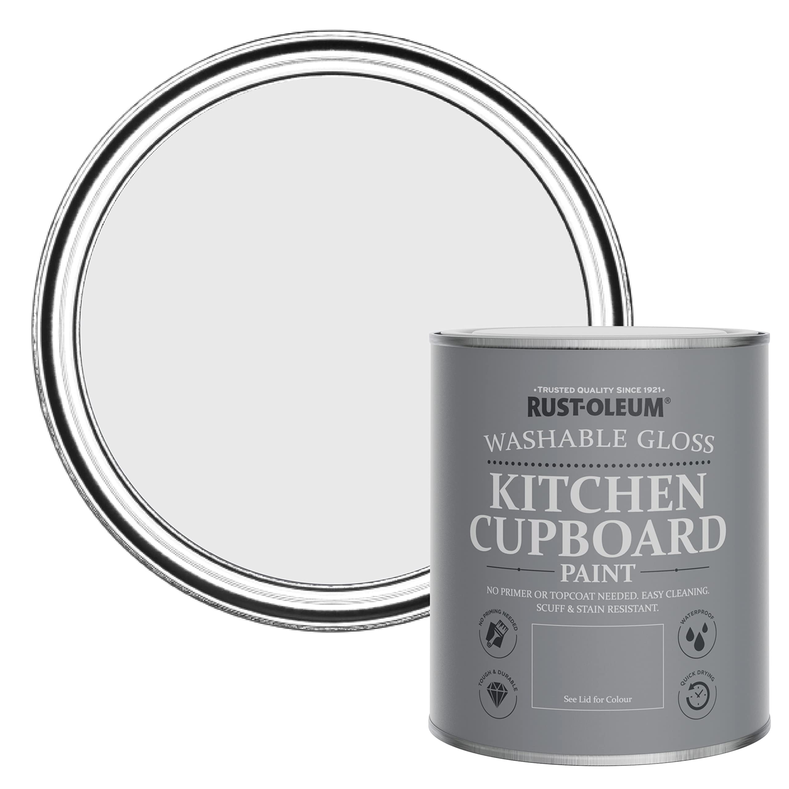 Rust-Oleum Monaco Mist Grey Kitchen Cupboard Paint In Gloss Finish - 750Ml